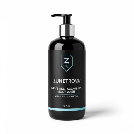 zunetrova Men's Deep Cleansing Body Wash with Activated Charcoal, 16 fl oz